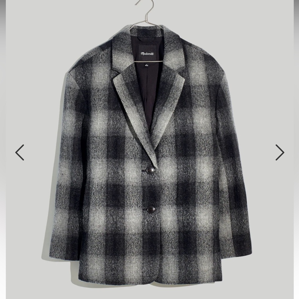 Madewell The Oversized Dorset Blazer in Buffalo Check Boiled Wool